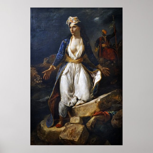 Affiche Delacroix - La Grèce Sur Les Ruines Du Missolonghi (Devant)
