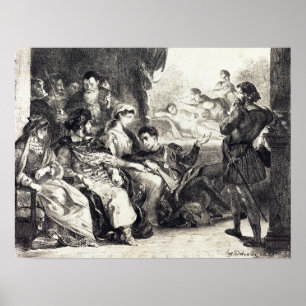 Affiche Delacroix - L'empoisonnement du père d'Hamlet (Act