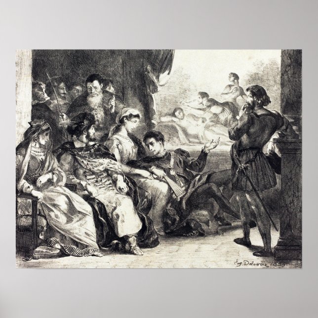 Affiche Delacroix - L'empoisonnement du père d'Hamlet (Act (Devant)