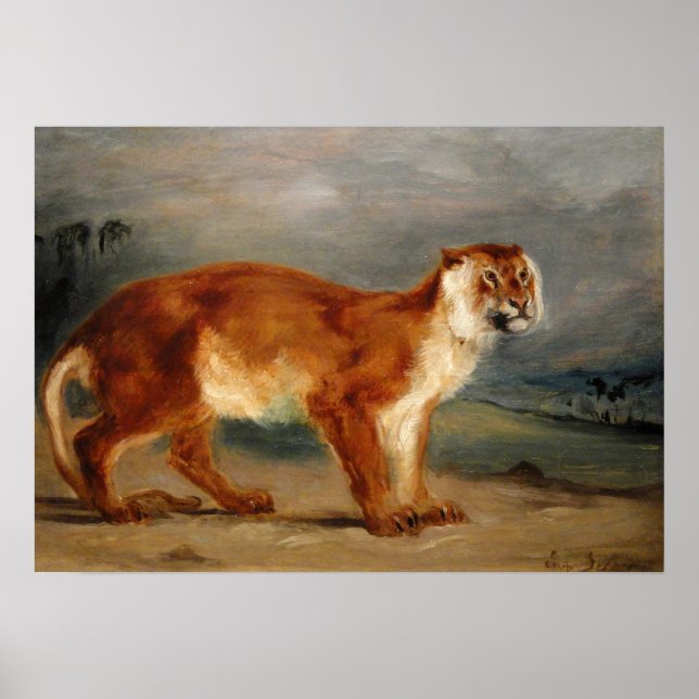 Affiche Delacroix - Lionne 1832 (Devant)