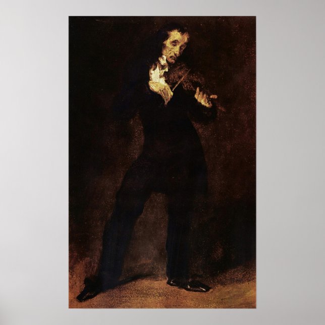 Affiche Delacroix - Portrait De Paganini (Devant)