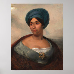 Affiche Delacroix - Portrait D'Une Femme Dans Un Turban Bl