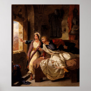Affiche Delacroix - Rebecca Et Ivanhoé Blessé