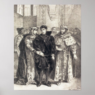 Affiche Delacroix - The Queen Tries To Console Hamlet (Ac…