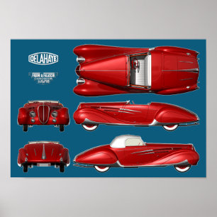 Affiche Delahaye 165 Figoni et Falaschi