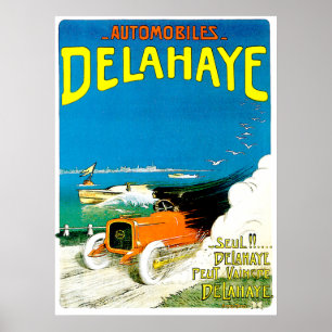 Affiche Delahaye car advertisement.