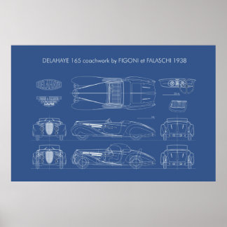 Affiche Delahaye Type 165 Transparent Background