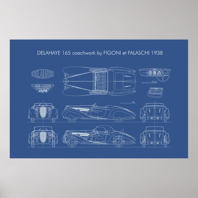 Affiche Delahaye Type 165 Transparent Background (Devant)
