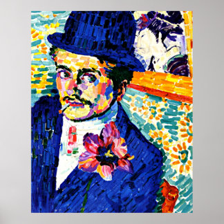 Affiche Delaunay - Homme avec une tulipe, art