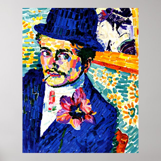 Affiche Delaunay - Homme avec une tulipe, art (Devant)