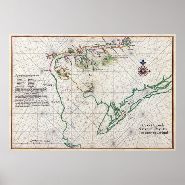 Affiche Delaware Bay Zwaanendael Swanendael Carte 1639 (Devant)