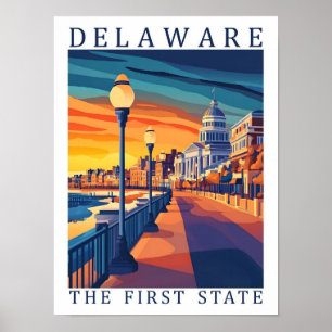 Affiche Delaware First State USA Travel Place