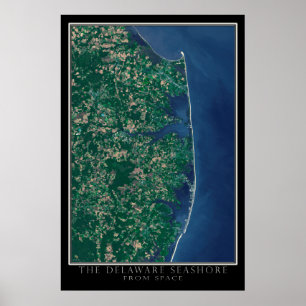 Affiche Delaware Seashore de l'espace Carte satellite
