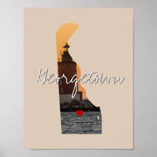 Affiche Delaware State Photo insert et nom de ville