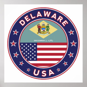Affiche Delaware, T-shirt Delaware, autocollant Delaware
