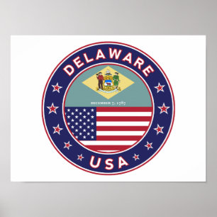 Affiche Delaware, T-shirt Delaware, autocollant Delaware