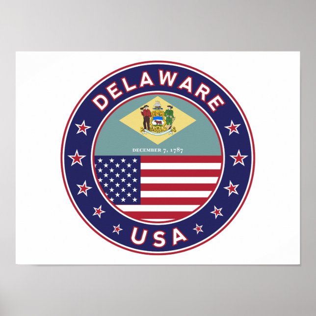 Affiche Delaware, T-shirt Delaware, autocollant Delaware (Devant)