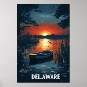 Affiche Delaware USA Vintage Illustration Travel
