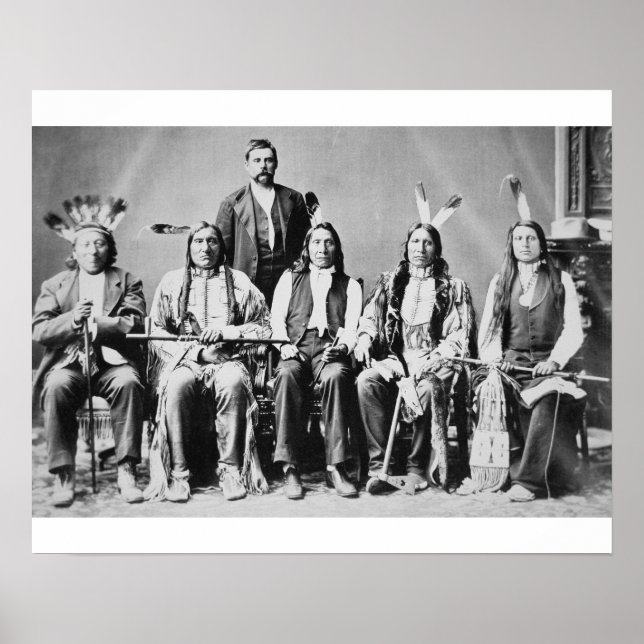 Affiche Délégation des chefs sioux, dirigée par Red Cloud  (Devant)