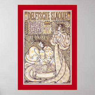 Affiche Delftsche Slaolie ~ Publicité hollandaise Vintage