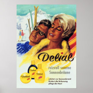 Affiche DELIAL délicieusement velours Lotion Sun Tan Allem