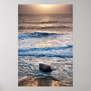 Affiche Délicat coucher de soleil sur la plage