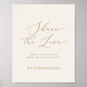 Affiche Delicate Gold Cream Partagez Le Hashtag Love Maria