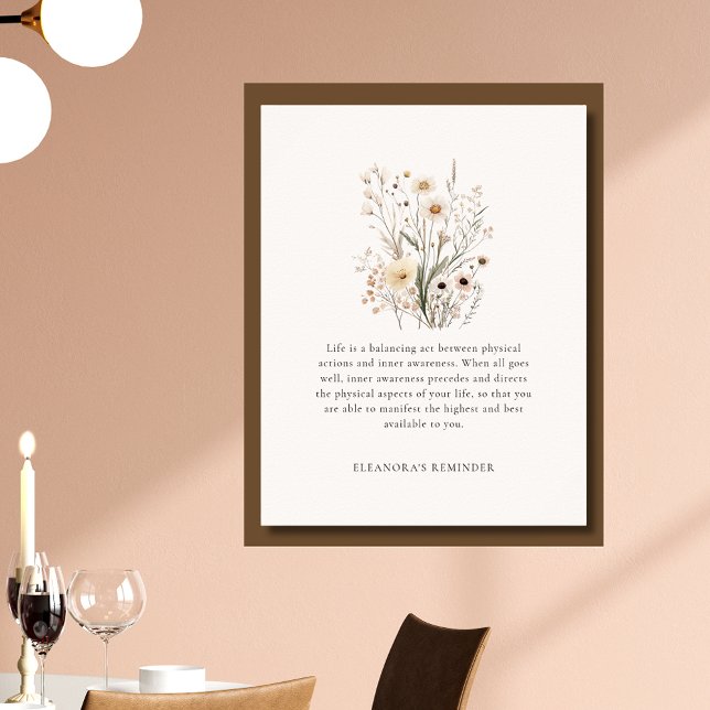 Affiche Delicate Wildflowers Motivational Quote (Delicate Wildflowers Motivational Quote Poster)