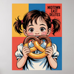 Affiche délice de bretzel du Midtown Est de NYC