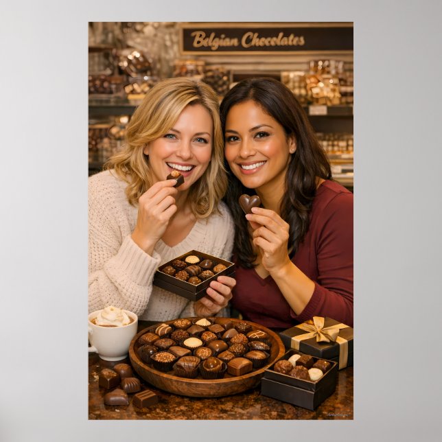 Affiche Délice de Café aux Pralines Belges Chaudes (Devant)