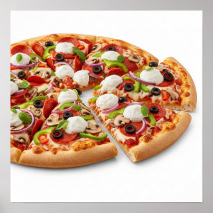 Affiche Délicieuse pizza avec Toppings
