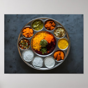 Affiche Délicieux indien hindou Veg Thali