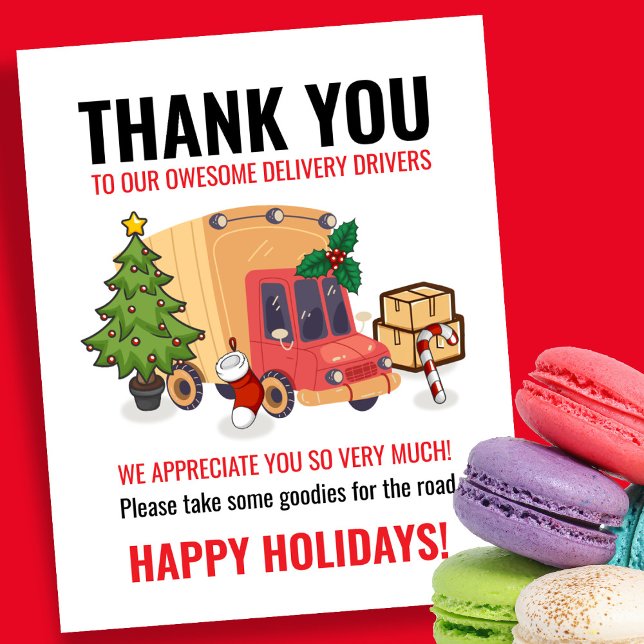 Affiche Delivery Driver Thank You Sign (Créateur téléchargé)