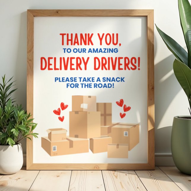Affiche Delivery Driver Thank You Sign (Créateur téléchargé)