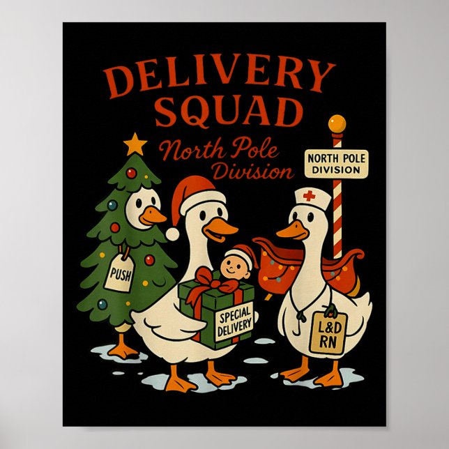 Affiche Delivery Squad Labor And Delivery Nurse Christmas  (Devant)