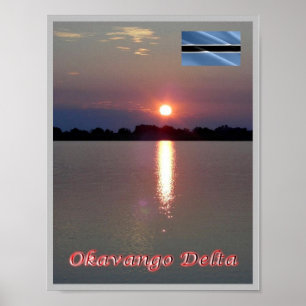 Affiche Delta de SUNSET Okavango -