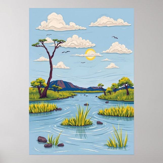 Affiche Delta d'Okavango (Devant)