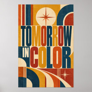 Affiche Demain en couleur Typographie géométrique rétro gr