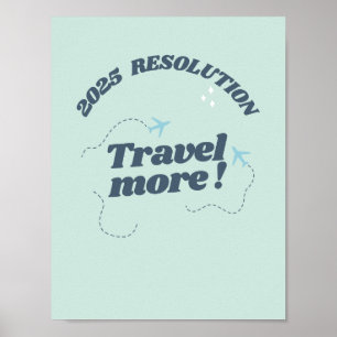Affiche Demande de voyage Résolution 2025 Travel more Post