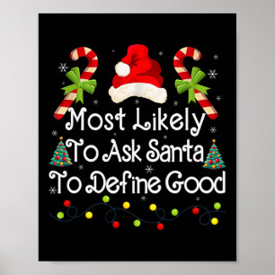 Affiche Demander À Père Noël De Définir Les Bonnes Lumière
