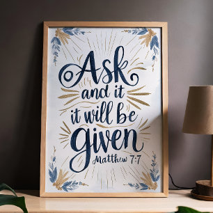 Affiche Demandez et cela vous sera donné Matthieu 7:7 Artu