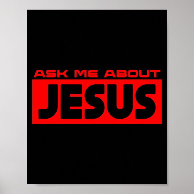 Affiche Demandez-moi à propos de Jésus Foi chrétienne Évan (Devant)