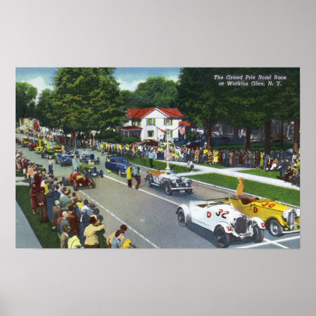 Affiche Démarrage à la course automobile du Grand Prix (Devant)