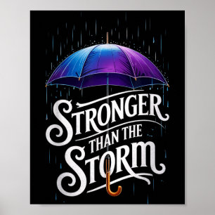 Affiche Démence d'Alzheimer Parapluie Violet Plus Fort Que