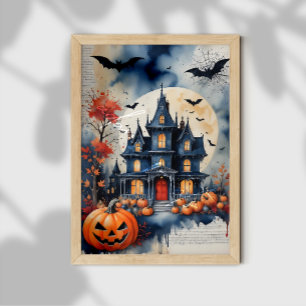 Affiche Demeure hantée Halloween la nuit d'Halloween
