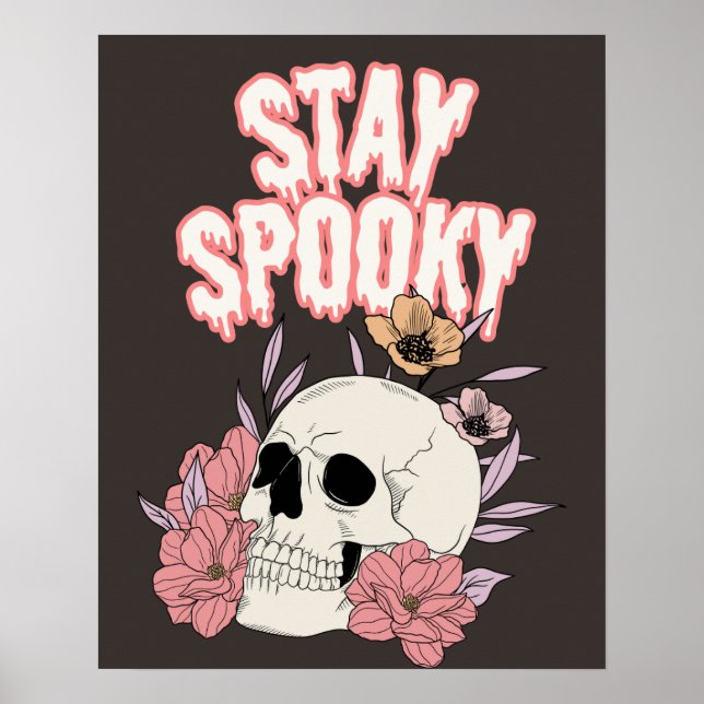 Affiche Demeurez Éffrayant Halloween Thème Mur Art Décor P (Devant)