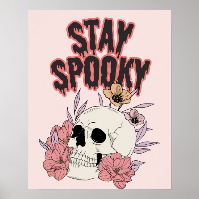 Affiche Demeurez Éffrayant Halloween Thème Mur Art Décor P (Devant)