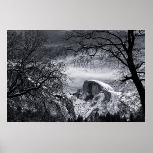 Affiche Demi de dôme en vallée de l'hiver   Yosemite
