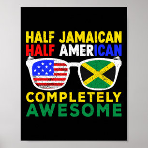 Affiche Demi-Jamaïcain Demi-Américain Fête de l'Indépendan