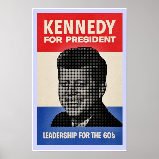 Affiche demi-tontique John F Kennedy (Devant)